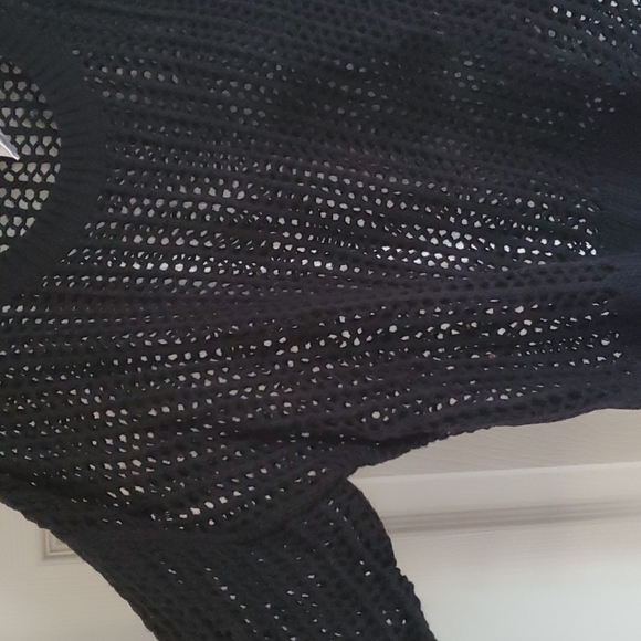 🔥$5 SALE!.Blue Crush large open knit (fishnet like) loose fitting sweater. Sz M - Picture 2 of 10